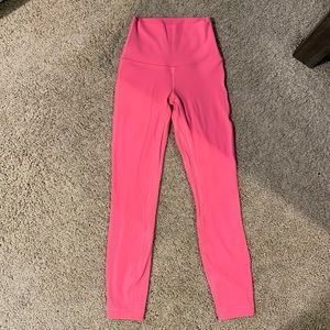 Lululemon Bright Pink Align Leggings, 25” inseam, Size 0